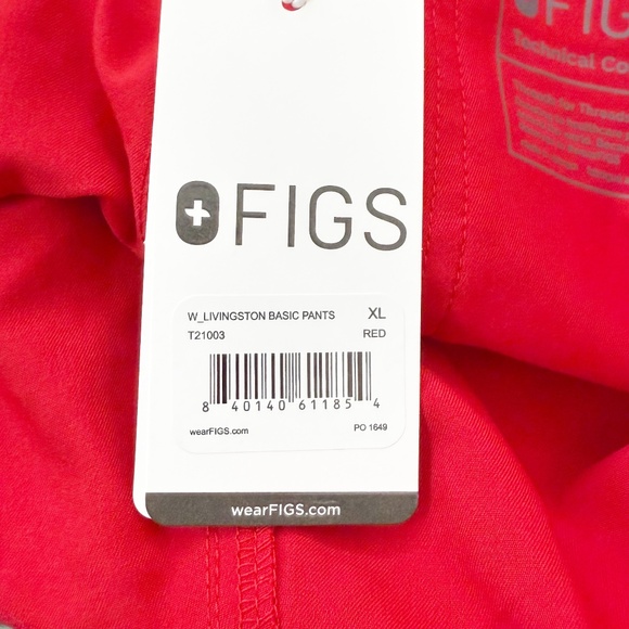 Figs Livingson Red Scrub Pants Size XL - Picture 6 of 6